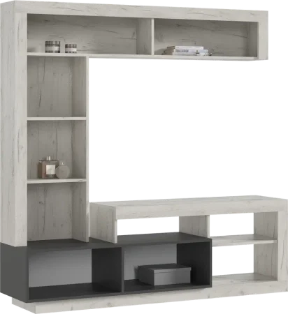 Центральная секция Ангара дуб крафт белый/графит