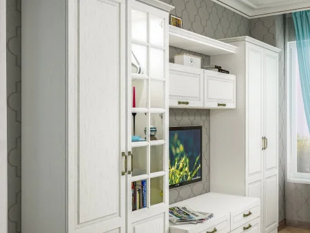 Шкаф-пенал Ливерпуль ясень ваниль/белый