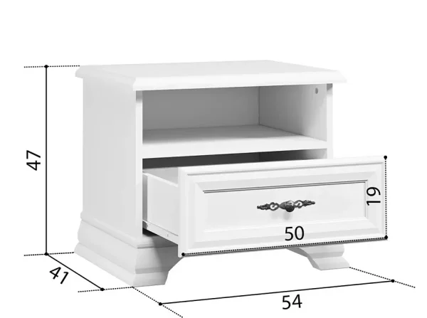 Тумба прикроватная Кентаки KOM1S белый Тумба прикроватная Кентаки KOM1S белый