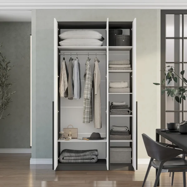 Шкаф 3-х створчатый Шарм ШК-10 графит/белый