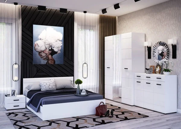 Кровать Нэнси New 1,6 белый/белый глянец Кровать Нэнси New 1,6 белый/белый глянец