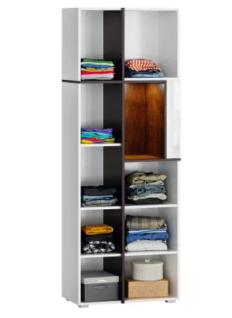 Шкаф комбинированный Мадера белый глянец