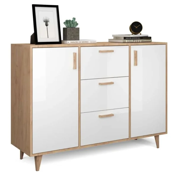 Комод Эго К-2 (НГ) дуб крафт золотой/белый глянец Комод Эго К-2 (НГ) дуб крафт золотой/белый глянец