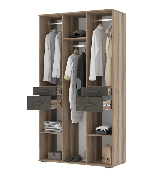 Шкаф Соло-2 (Нельсон ШК-02) дуб каньон/железный камень