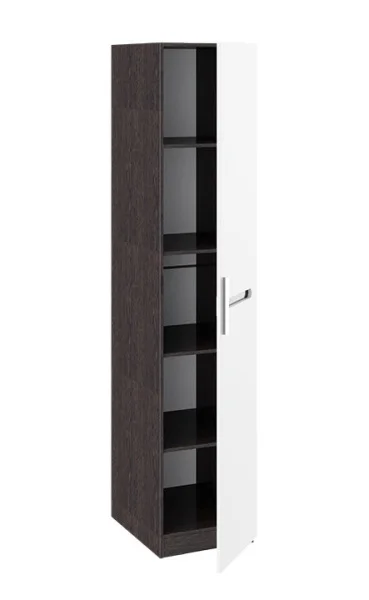 Шкаф для белья с 1-ой дверью Фьюжн венге/белый глянец