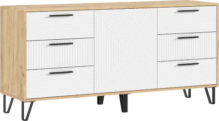 Комод Флэш 1500 браш вайт/дуб крафт
