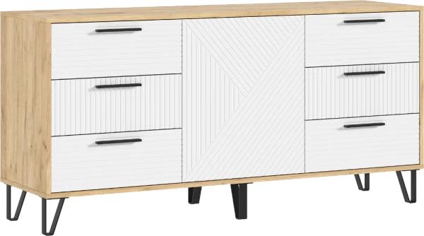 Комод Флэш 1500 браш вайт/дуб крафт Комод Флэш 1500 браш вайт/дуб крафт