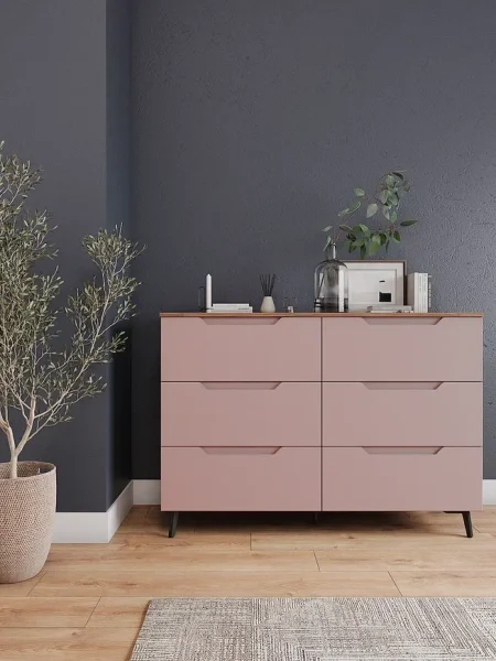 Комод Роза 1300 орех франклин/пудра скин тренто Комод Роза 1300 орех франклин/пудра скин тренто