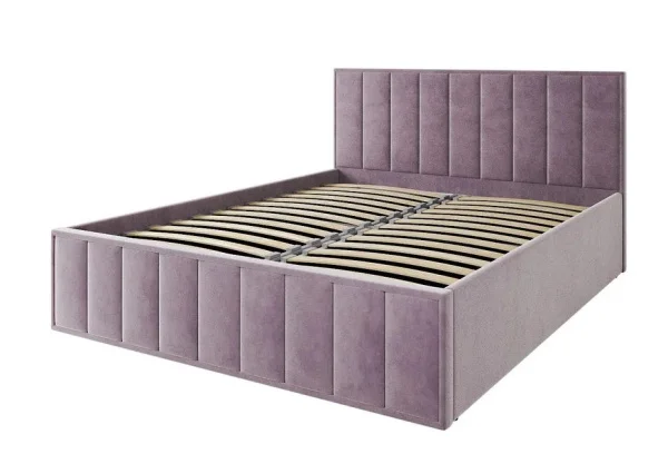 Кровать Лана 140х200 с подъемным механизмом, велюр пудра Кровать Лана 140х200 с подъемным механизмом, велюр пудра