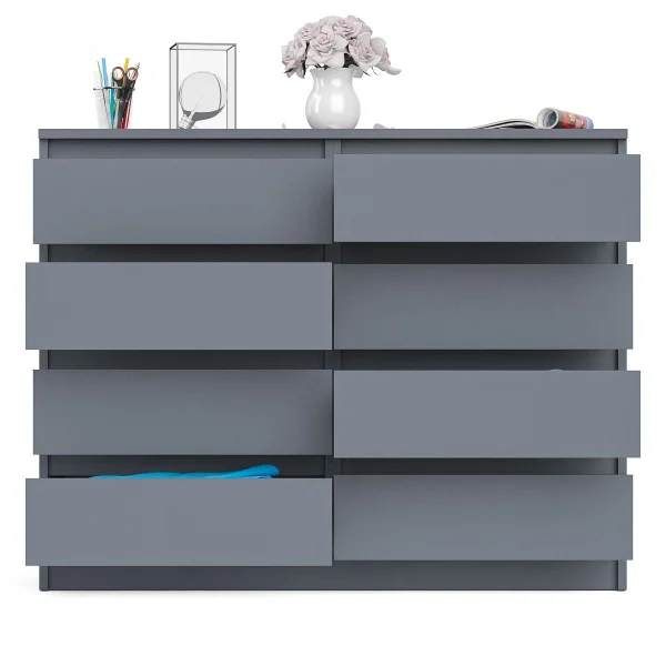 Комод восемь выдвижных ящиков МК 1200.8 графит Комод восемь выдвижных ящиков МК 1200.8 графит