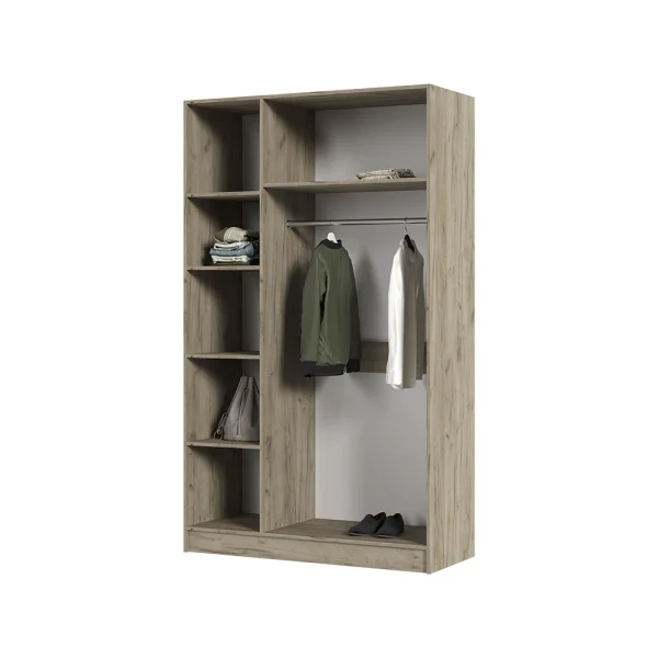 Шкаф 3-х створчатый Бася ШК-557 дуб крафт серый/дуб крафт белый