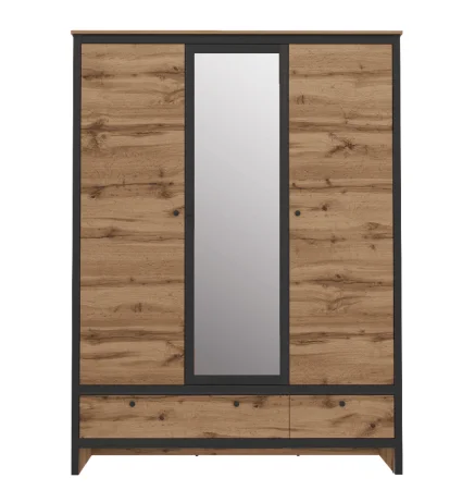 Шкаф Лофт SZF3D2S дуб вотан/черный