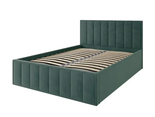 Кровать Лана 140х200 с подъемным механизмом, велюр зеленый софт Кровать Лана 140х200 с подъемным механизмом, велюр зеленый софт