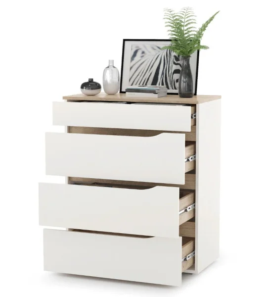 Комод Муссон 13.97 белый/дуб эндгрейн элегантный Комод Муссон 13.97 белый/дуб эндгрейн элегантный