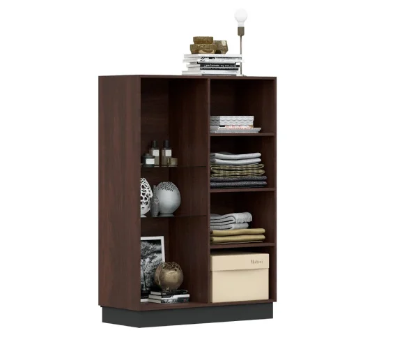 Шкаф со стеклом низкий Магнолия орех