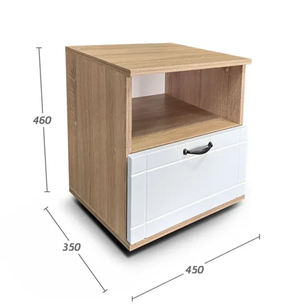 Тумба прикроватная ТПР-3 дуб сонома/белый Тумба прикроватная ТПР-3 дуб сонома/белый