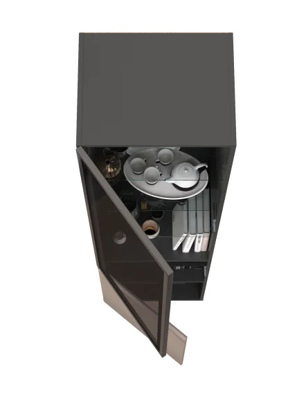 Шкаф-витрина Сидней 13.201 антрацит/веллюто капучино