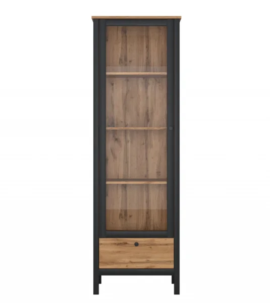 Витрина Лофт REG1W1S дуб вотан/черный Витрина Лофт REG1W1S дуб вотан/черный