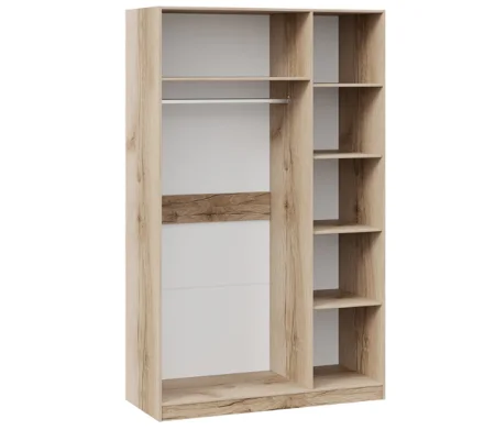 Шкаф комбинированный с 3 дверями Фьюжн дуб делано/белый глянец