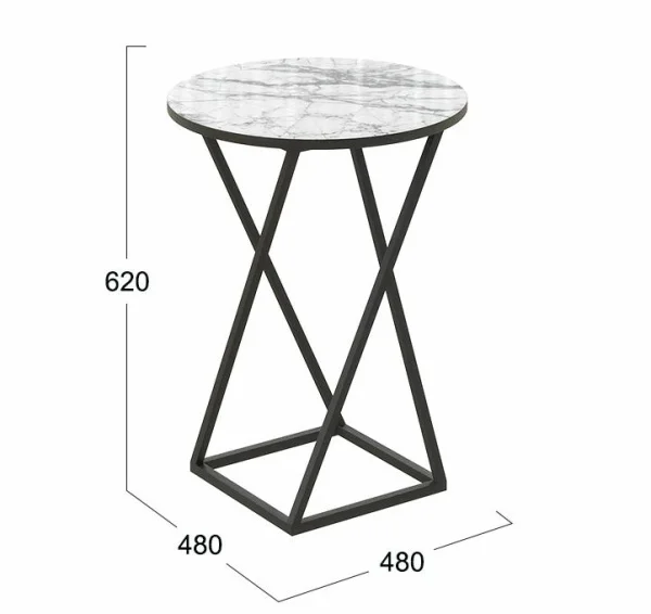 Стол журнальный ДП 1-03-05 исп.2 черный, стекло мрамор белый Стол журнальный ДП 1-03-05 исп.2 черный, стекло мрамор белый