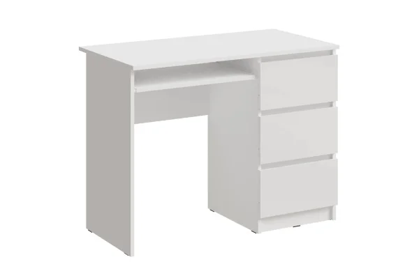 Стол письменный Челси белый/белый глянец