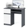 Стол компьютерный МС-1 графит/белый (левый)