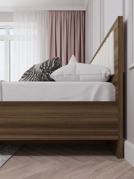 Кровать Роза 140 орех франклин/белый софт тренто Кровать Роза 140 орех франклин/белый софт тренто