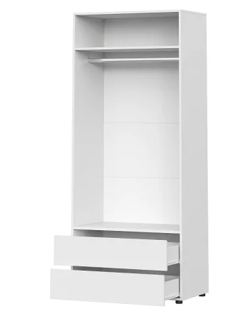 Шкаф с двумя ящиками Токио белый текстурный