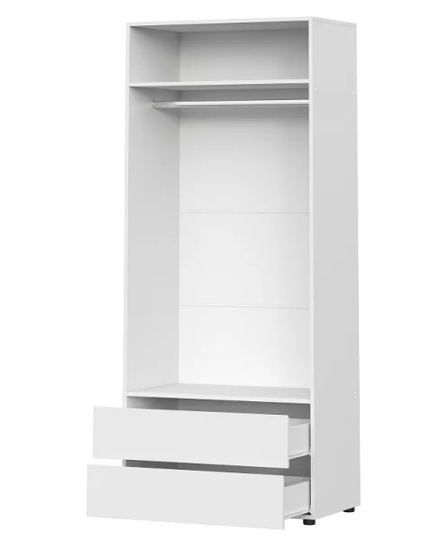 Шкаф с двумя ящиками Токио белый текстурный