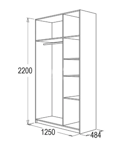 Шкаф Флагман-2 венге/дуб млечный