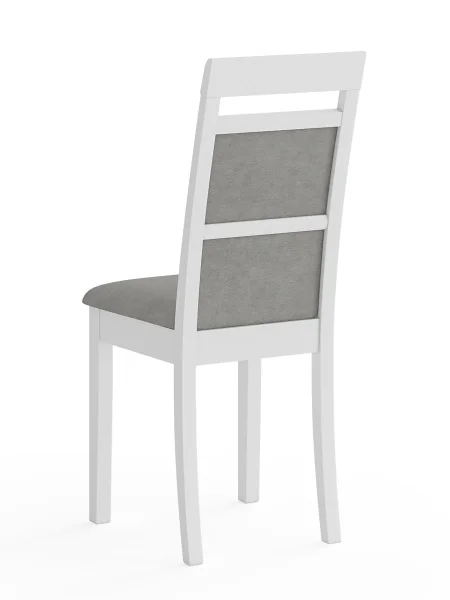 Стул Гольф-12 белый, ткань велюр серый 63 Стул Гольф-12 белый, ткань велюр серый 63