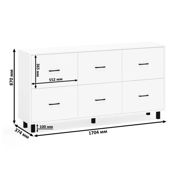 Комод 127-1704 белый Комод 127-1704 белый