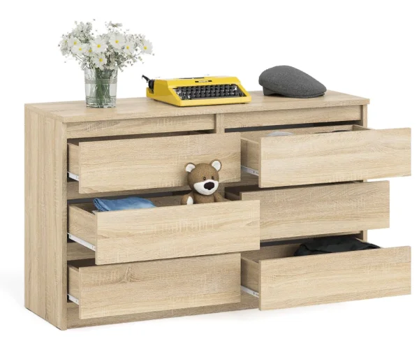 Широкий комод шесть ящиков МК 1200.6 дуб сонома Широкий комод шесть ящиков МК 1200.6 дуб сонома