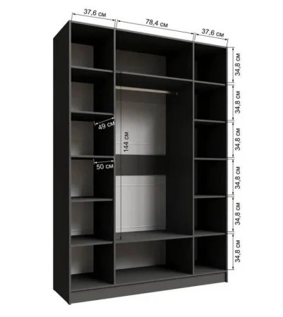 Шкаф Мадрид 1,6 без зеркала графит серый