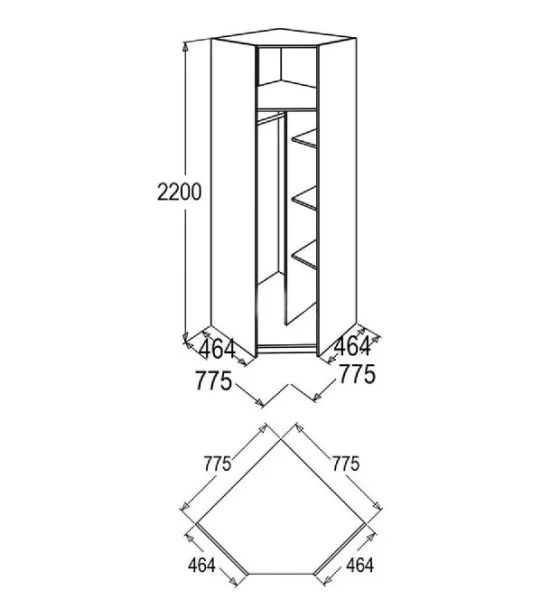 Шкаф Флагман-5 венге/дуб млечный Шкаф Флагман-5 венге/дуб млечный