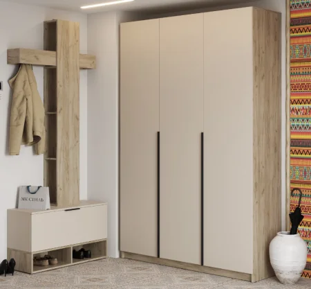 Шкаф комбинированный Бохо ШК-004 дуб крафт серый/кашемир