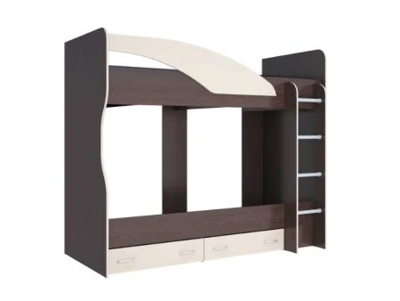 Кровать 2-х ярусная Мийа венге/дуб молочный Кровать 2-х ярусная Мийа венге/дуб молочный