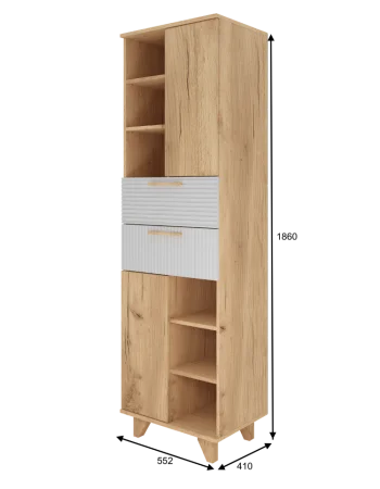 Стеллаж Ньерд дуб вотан/белый софт