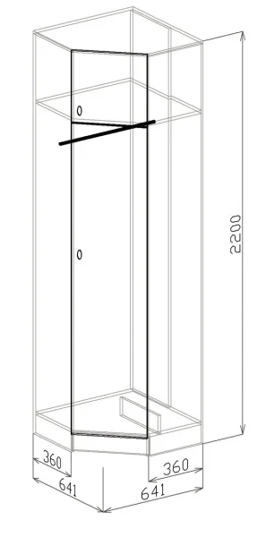 Шкаф угловой Вега ясень шимо темный/рельеф пастель