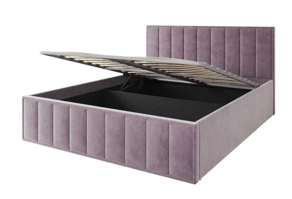 Кровать Лана 160х200 с подъемным механизмом, велюр пудра Кровать Лана 160х200 с подъемным механизмом, велюр пудра