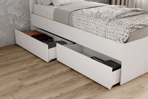 Кровать односпальная Мори с ящиками КРМЯ 900.1 белый Кровать односпальная Мори с ящиками КРМЯ 900.1 белый