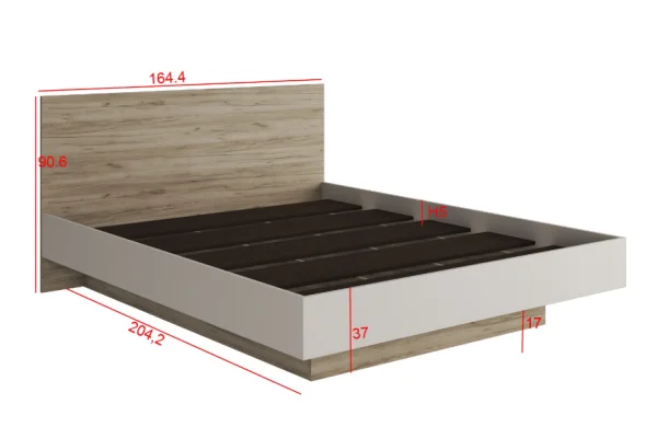 Кровать Бохо КР-001 дуб крафт серый/кашемир Кровать Бохо КР-001 дуб крафт серый/кашемир