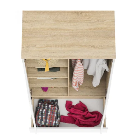 Шкаф два ящика и две дверки МШ 900.1 дуб сонома/белый