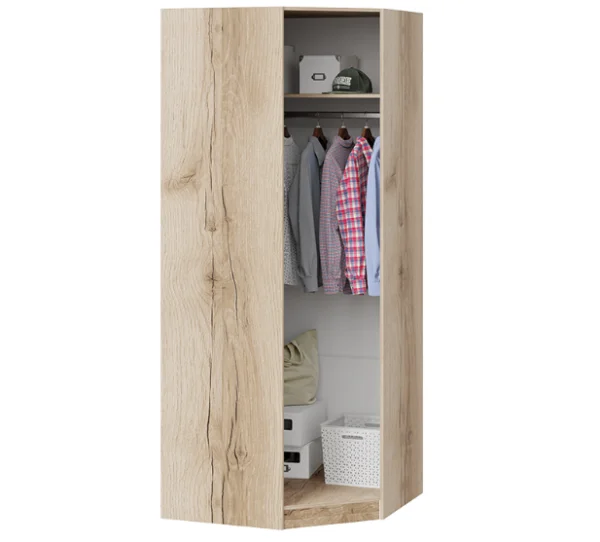 Шкаф угловой с 1-ой глухой дверью дуб делано/белый глянец Шкаф угловой с 1-ой глухой дверью дуб делано/белый глянец