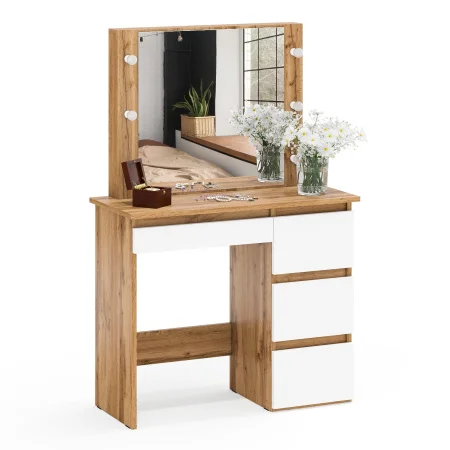 Стол косметический с подсветкой Сура дуб вотан/белый