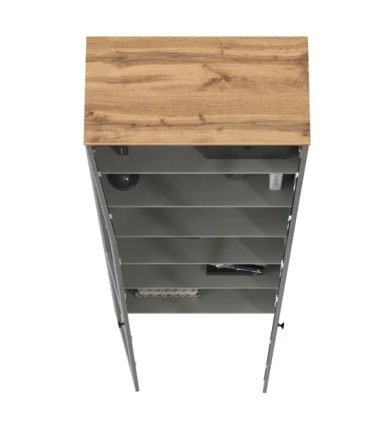 Шкаф-витрина Остин 16.394.02 серый графит/дуб крафт золотой Шкаф-витрина Остин 16.394.02 серый графит/дуб крафт золотой