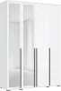 Шкаф 4-х створчатый с зеркалом Норд 1600 белый/белый глянец