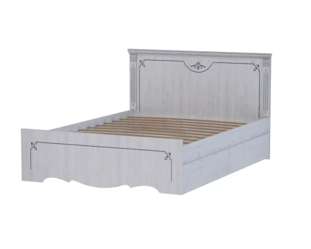 Кровать с ящиками Ольга-1Н белый экспо/анкор светлый