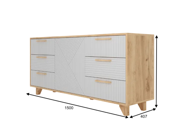 Комод Ньерд 1500 дуб вотан/белый софт Комод Ньерд 1500 дуб вотан/белый софт