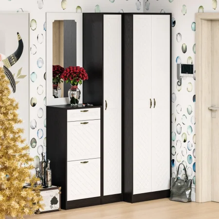 Шкаф П-6 венге/белое дерево фрезеровка ромб